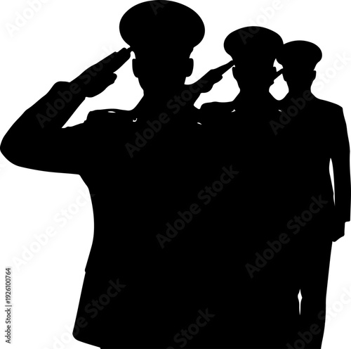 Saluting Soldier Silhouette Vector