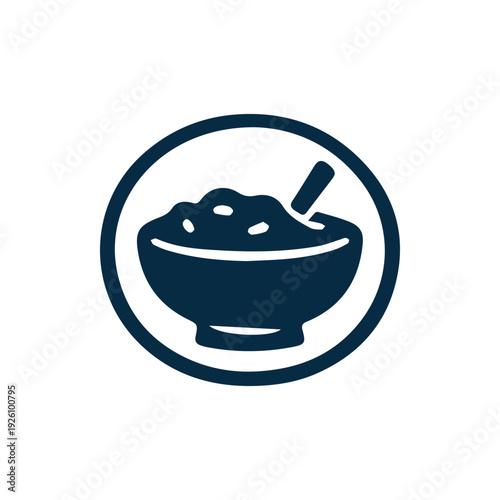 Simple Minimalist Bowl Of Cereal Breakfast Food Vector Icon Design