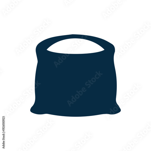 Minimalist Dark Blue Sack Icon For Agriculture And Industry Design