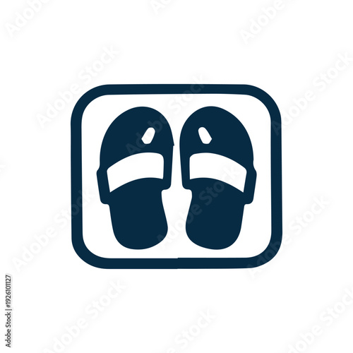 Minimalist Dark Blue Slipper Icon For Spa Hotel Or Home Comfort