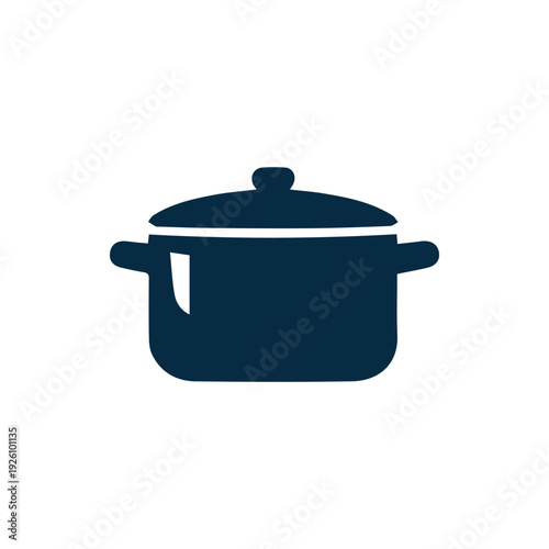Simple Dark Blue Cooking Pot Icon Vector Graphic For Kitchen Designs