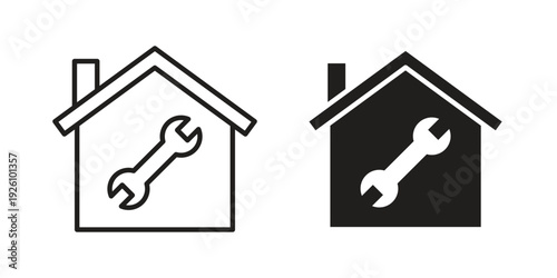 Home repair icon vector logo design element. Vector emblem template.