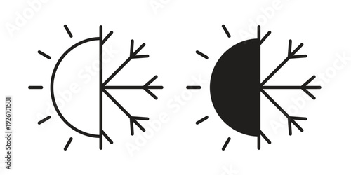 Hot and cold icon vector logo design element. Vector emblem template.