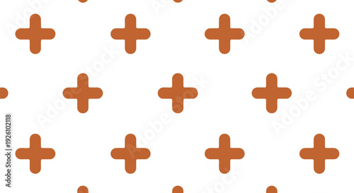 Simple pattern of orange plus signs against a plain white background
