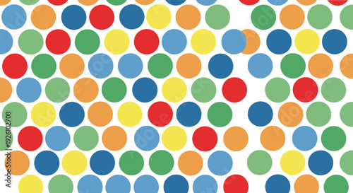 Colorful polka dots create a vibrant and playful repeating pattern