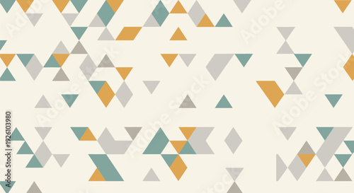 Abstract geometric pattern with overlapping triangles in muted tones