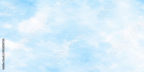 A beautiful clear blue sky background with fluffy white cumulus clouds creates a bright natural atmosphere for a summer day