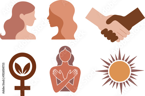 Feminist Symbols and Women Support Graphics
International Women’s Rights and Empowerment Illustration