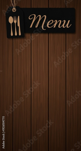 Dark Wood Theme Blank Menu List Frame