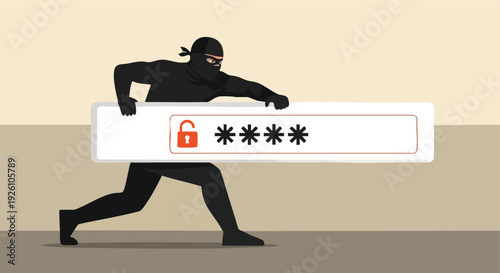 Hacker Stealing Password. Cyber Security Concept.