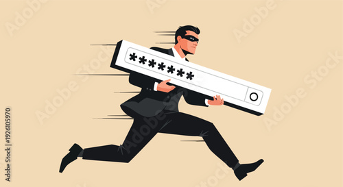 Hacker Stealing Password. Cyber Security Concept.