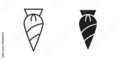 Pastry bag icon vector logo design element. Vector emblem template.