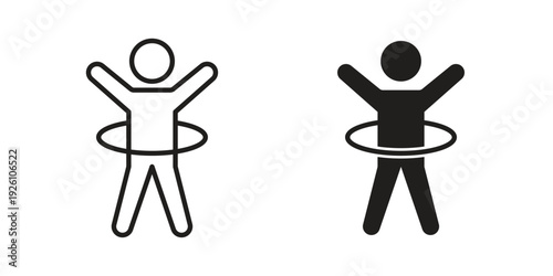 People Hula hop icon vector logo design element. Vector emblem template.