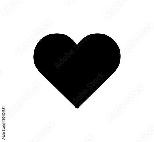 Solid black heart symbol for love and affection