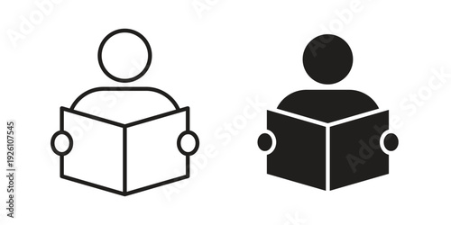 Reading icon vector logo design element. Vector emblem template.