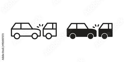 Rear end collision icon vector logo design element. Vector emblem template.