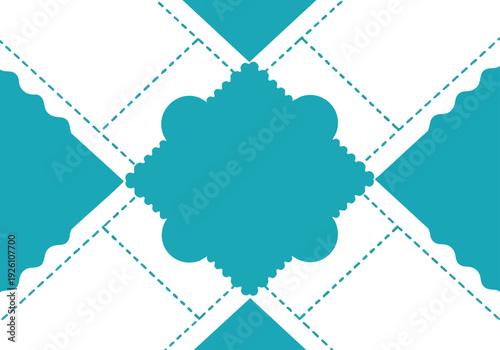 Teal Geometric Pattern. Abstract Diamond Shapes. Decorative Background.