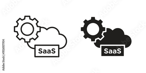 SaaS icon vector logo design element. Vector emblem template.