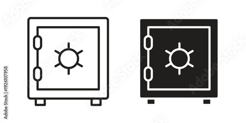 Safe icon vector logo design element. Vector emblem template.