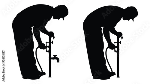 Silhouette of two elderly men leaning on walking sticks depicting age and fragility