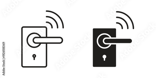 Smart lock icon vector logo design element. Vector emblem template.
