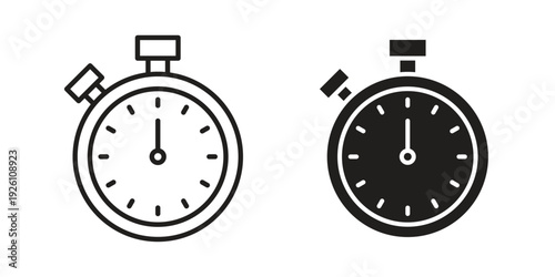 Stopwatch icon vector logo design element. Vector emblem template.