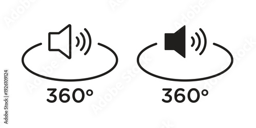 Surround sound icon vector logo design element. Vector emblem template.