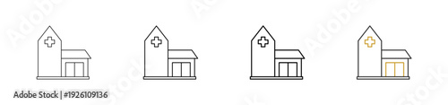 treatment icon set outline style with various size