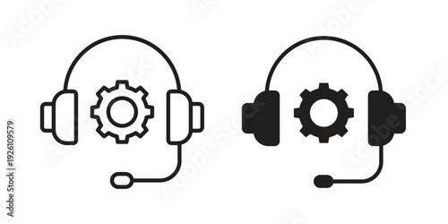 Tech support icon vector logo design element. Vector emblem template.