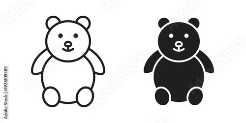 Teddy bear icon vector logo design element. Vector emblem template.
