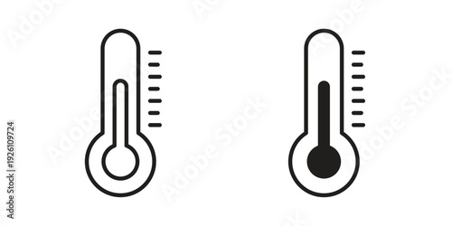 Thermometer icon vector logo design element. Vector emblem template.