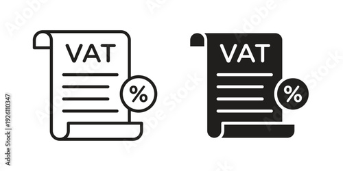 Value added tax VAT icon vector logo design element. Vector emblem template.