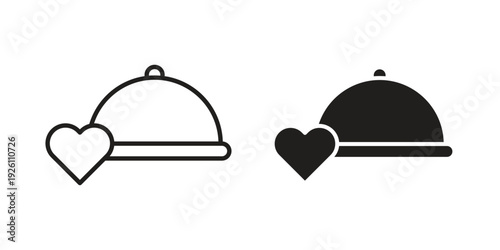 Wedding dinner icon vector logo design element. Vector emblem template.