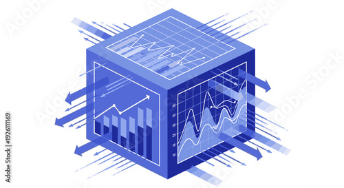 Digital data analysis and graph visualization on a 3d cube