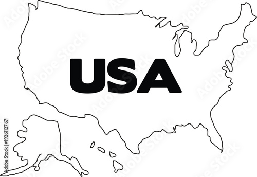 Map of the united states of america