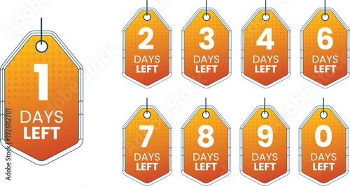 Countdown Timer Days Left Banners for Events, Sales and Launches  vector illustration