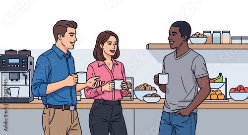 Office Friends Coffee Break Laughing