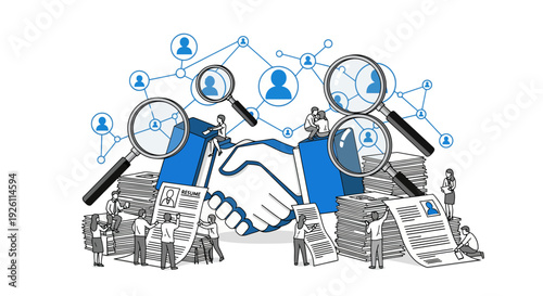 Handshake Partnership Business Agreement Illustration.