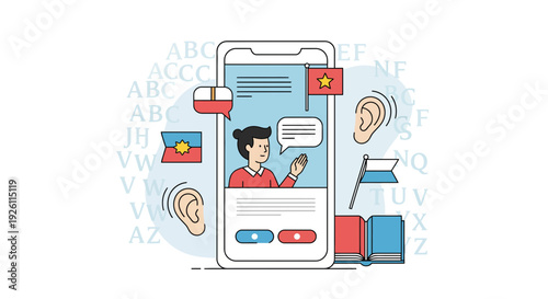 Mobile Phone with Chatbot Interface and User.