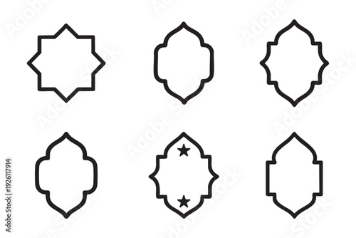 Wallpaper Mural Collection of six symmetrical islamic geometric patterns Torontodigital.ca