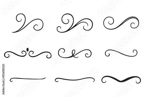 Wallpaper Mural Collection of elegant swirling line art designs and flourishes Torontodigital.ca