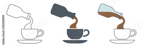 Sugar Line Icon, Editable Vector Graphics Featuring Sugar, Cup, Sweet Drink Symbol