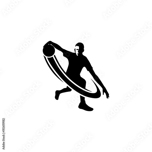 silhouette of a man with a surfboard