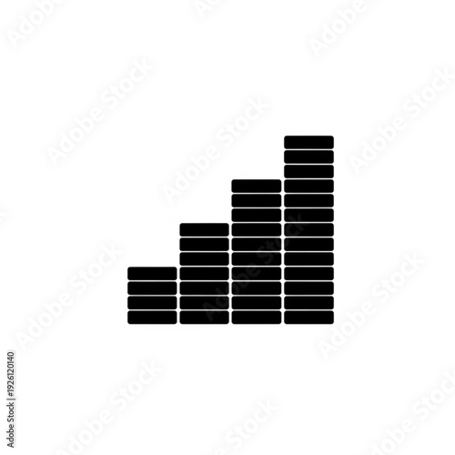 Black bar chart graph icon