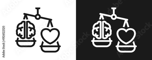 Morality Icon Set Outline In White And Black Background