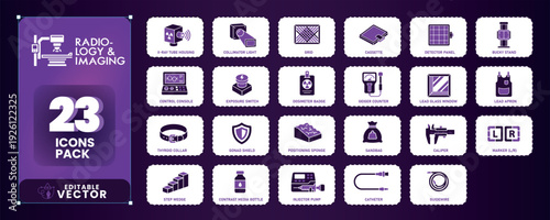 Radiology and imaging icons for medical professionals and healthcare