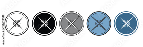 Weight Plates Icon Element For Design, Editable Vector Graphics Featuring Gym Plates, Fitness Equipment, Exercise Symbols