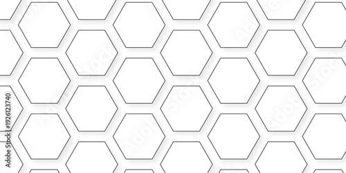 Futuristic abstract emboss white hexagon pattern vector design. Hexagon concept design abstract cube business technology background.