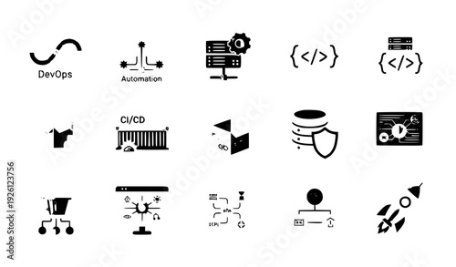 SEO Title
Modern DevOps Flat Icon Set with Cloud Automation CI CD Pipeline and Deployment Symbols Vector Clipart