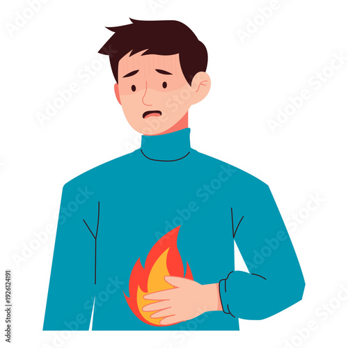 Gastric GERD Symptoms Medical Illustrations